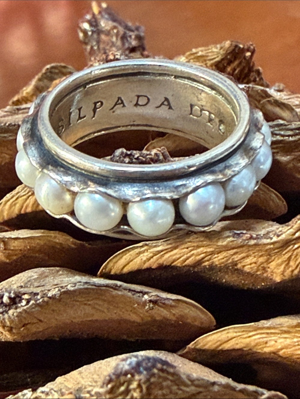 SILPADA elegant pearl band ring 8 - Picture 2 of 4